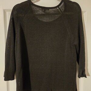 Evelyn & Arthur Sheer Linen Top Black Size L